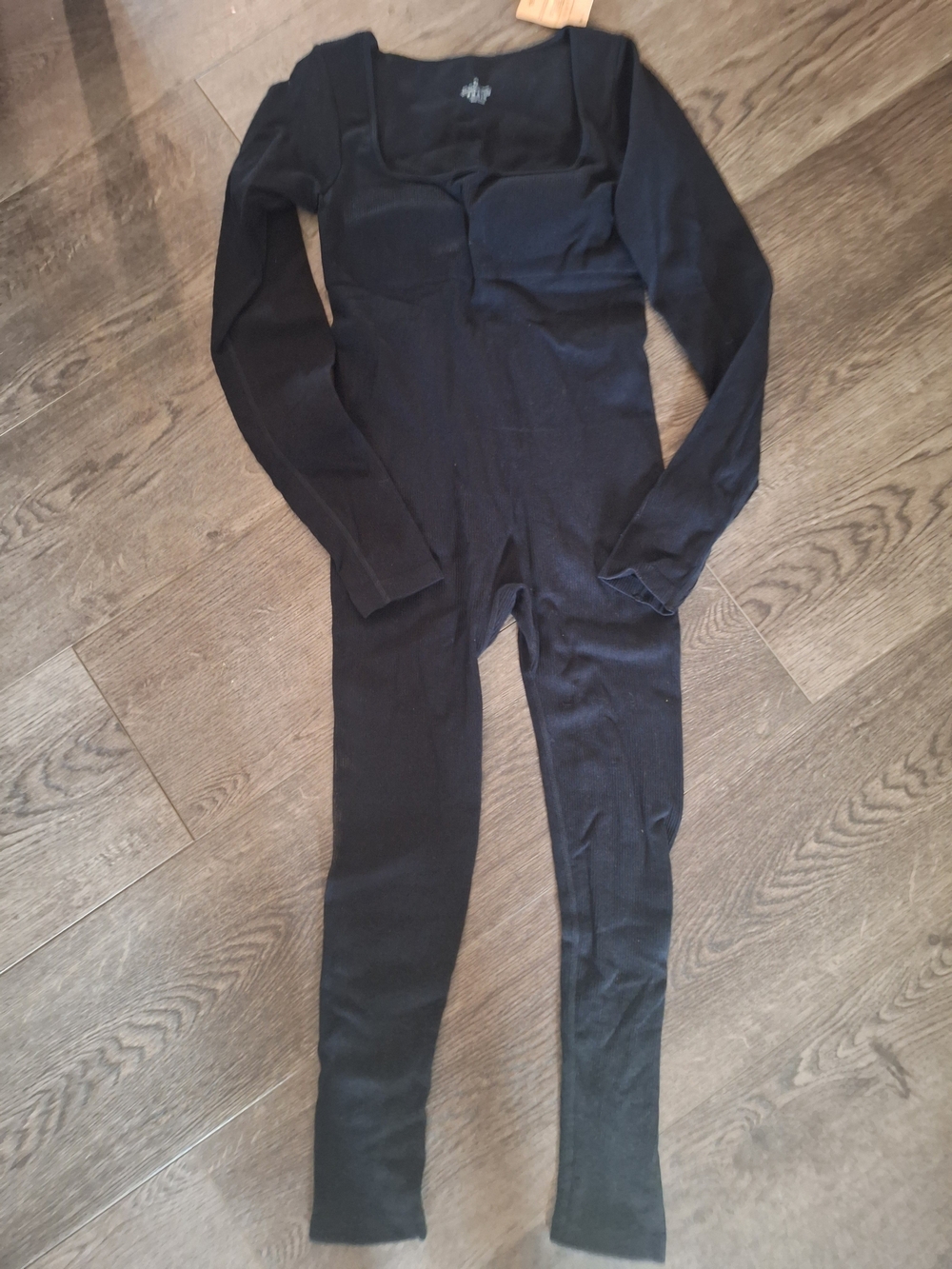 Women's Black Long-Sleeve Legging Jumpsuit